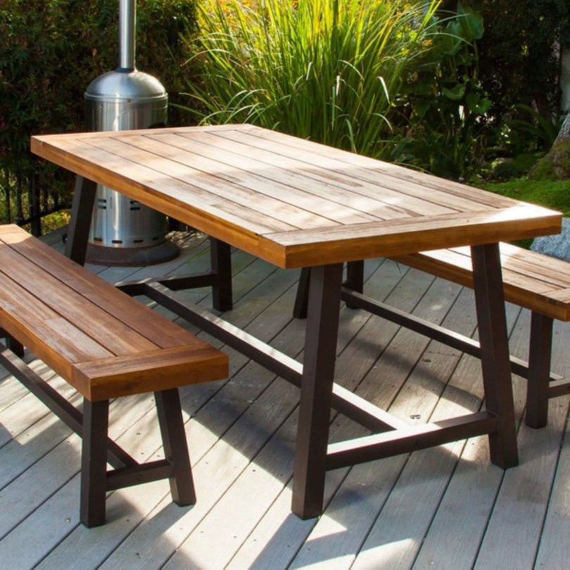 EMILY Modern Outdoor Table & Bench