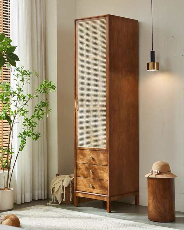 LUCIUS Rustic Rattan Wardrobe