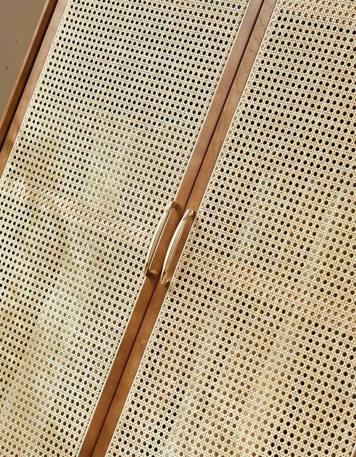LUCIUS Rustic Rattan Wardrobe