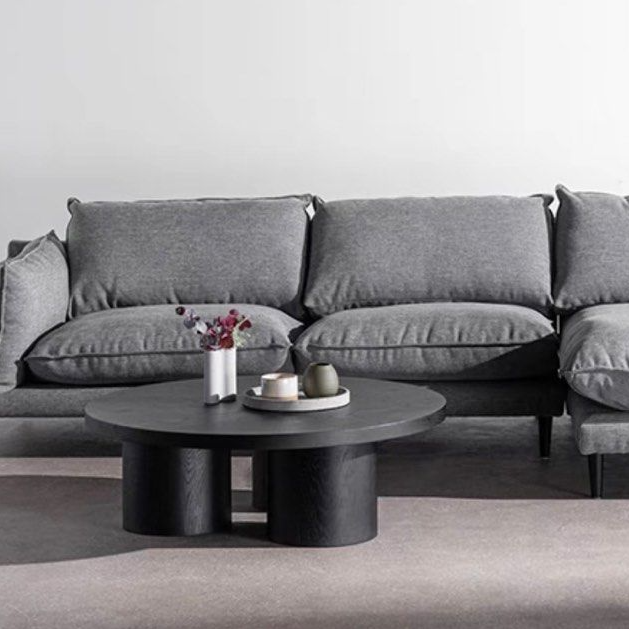 NEISTAT Modern Solid Wood Round Coffee Table