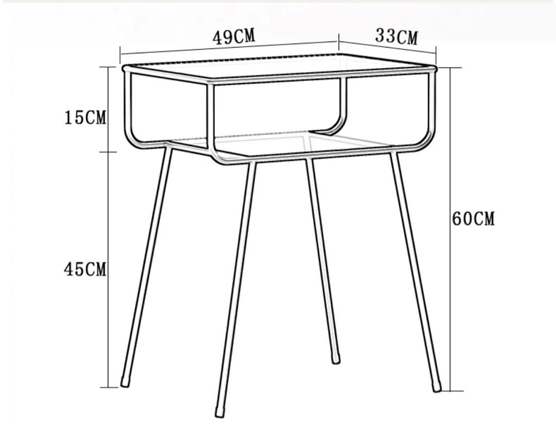 VITO Minimalist Wireframe Glass Side Table