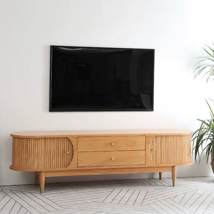 KORD Scandinavian Solid Pine Wood TV Console