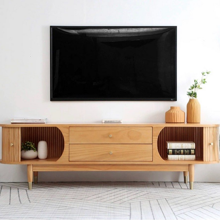 KORD Scandinavian Solid Pine Wood TV Console