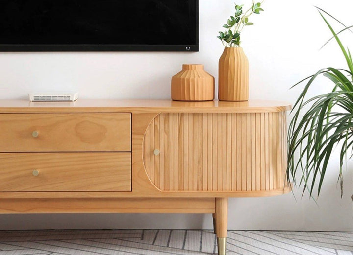KORD Scandinavian Solid Pine Wood TV Console