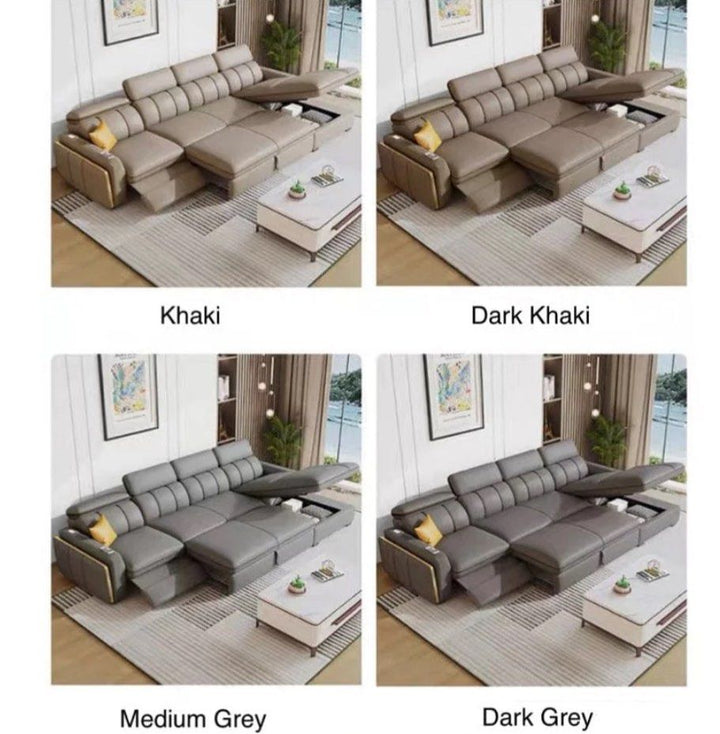 LUNESSA Electric Recliner Leather Storage Sofa