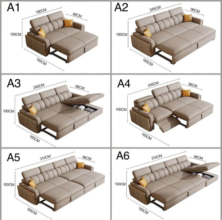 LUNESSA Electric Recliner Leather Storage Sofa