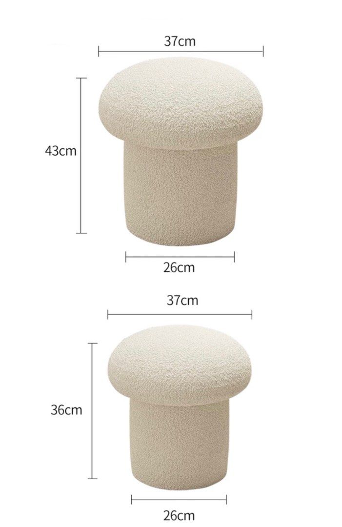 JASVIN Modern Boucle Vanity Stool