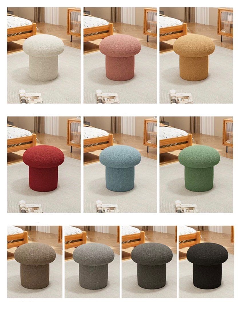 JASVIN Modern Boucle Vanity Stool