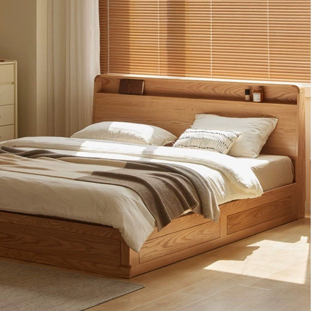 JAUPER Scandinavian Solid Wood Storage Bedframe