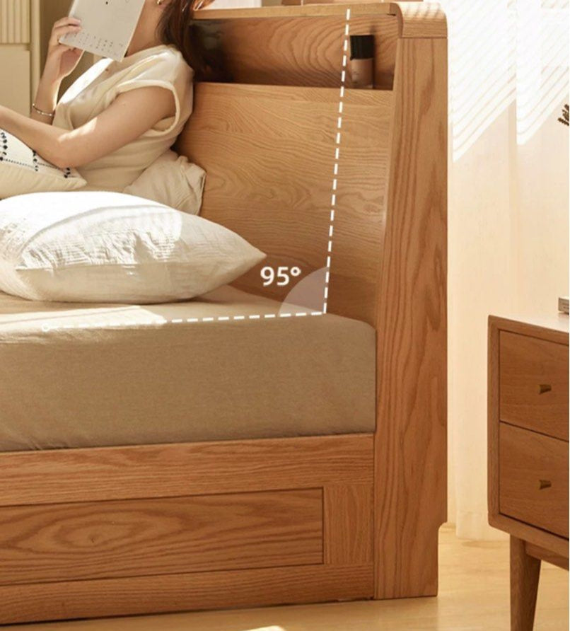 JAUPER Scandinavian Solid Wood Storage Bedframe