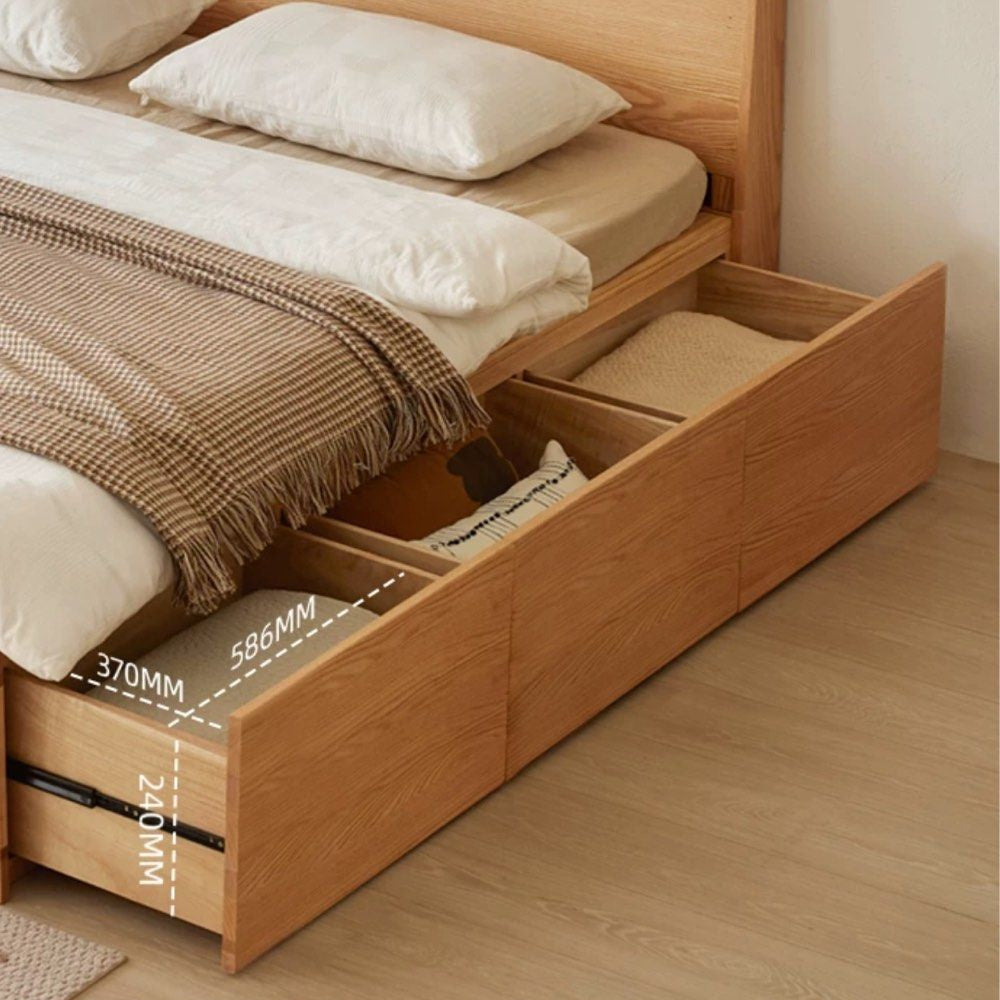 JAUPER Scandinavian Solid Wood Storage Bedframe