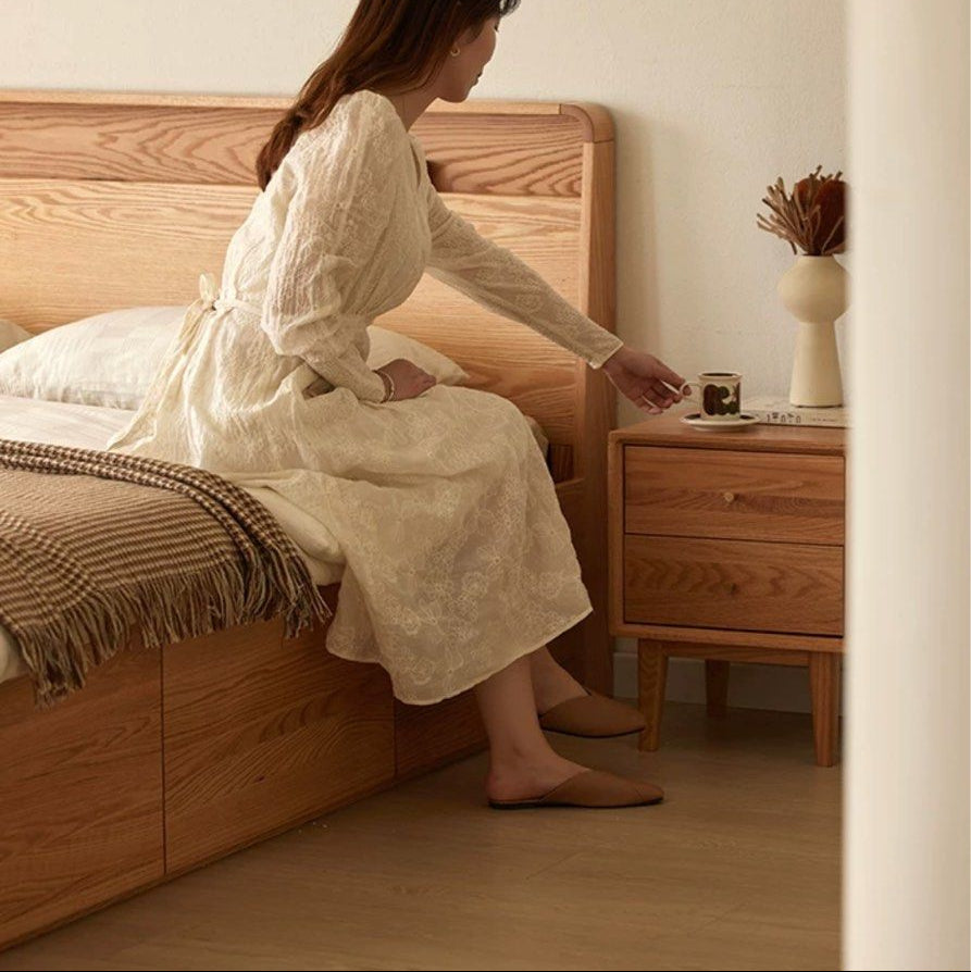 JAUPER Scandinavian Solid Wood Storage Bedframe