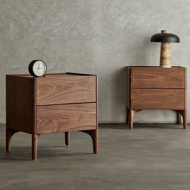 JAVIN Modern Walnut Wood Bedside Table
