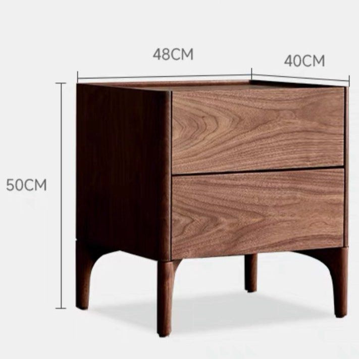 JAVIN Modern Walnut Wood Bedside Table