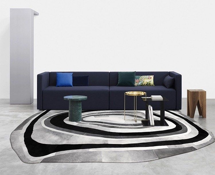 RION Modern Cowhide Leather Rug