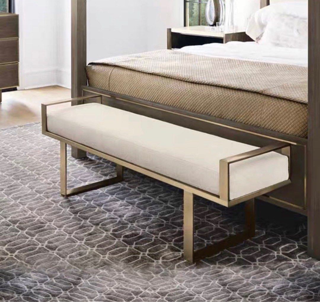 ZORAH Modern Gold Frame Bench