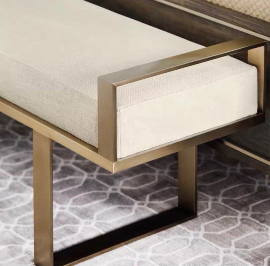 ZORAH Modern Gold Frame Bench