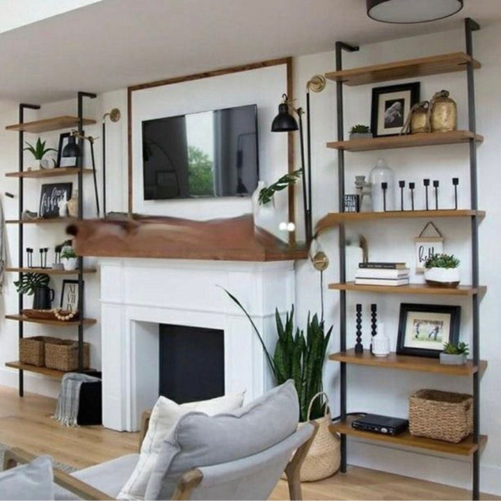 DRAY Industrial Solid Wood Ladder Display Shelf