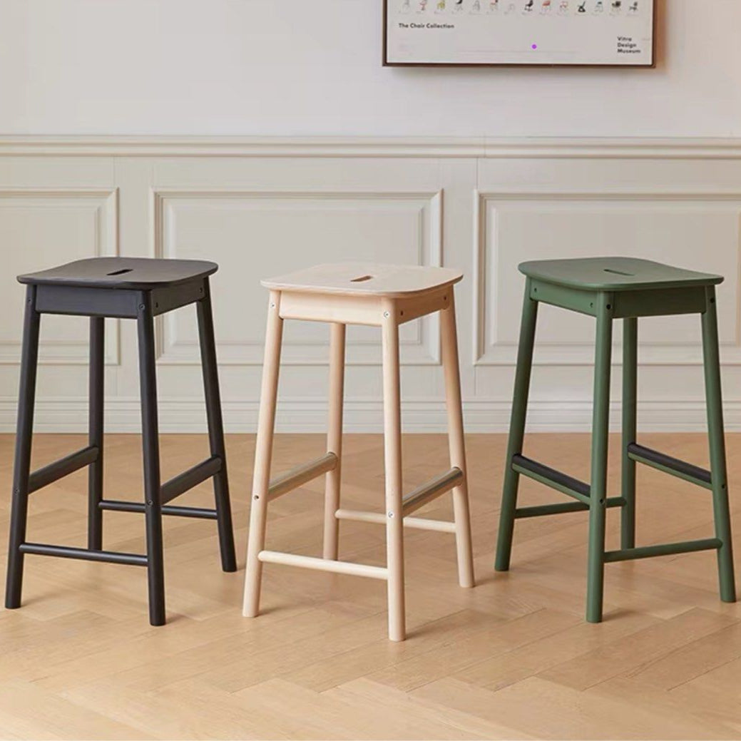 JETT Modern Solid Wood Bar Stool