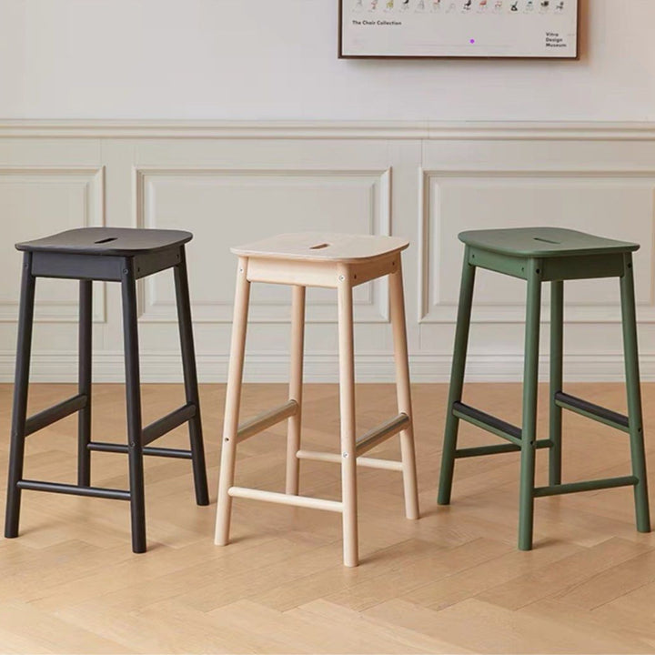 JETT Modern Solid Wood Bar Stool
