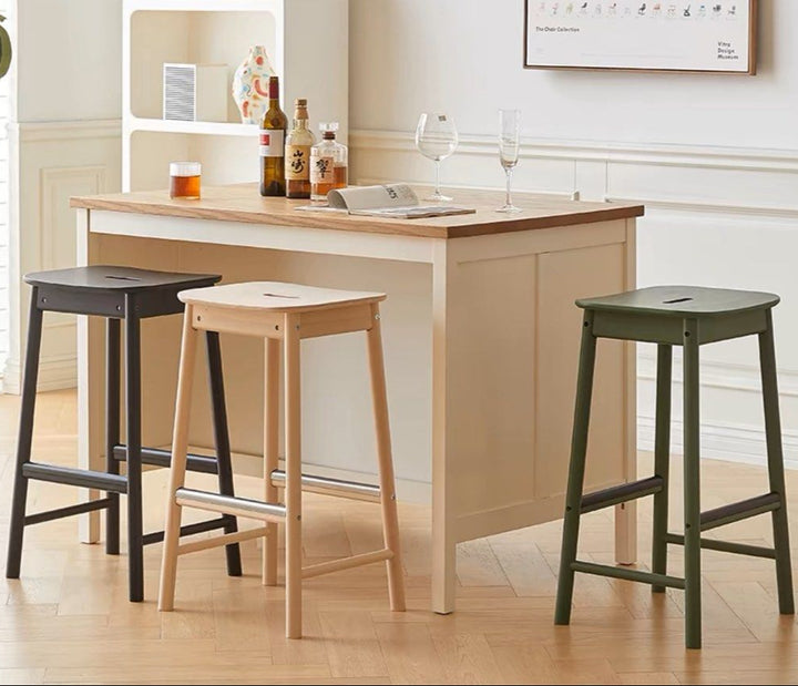 JETT Modern Solid Wood Bar Stool