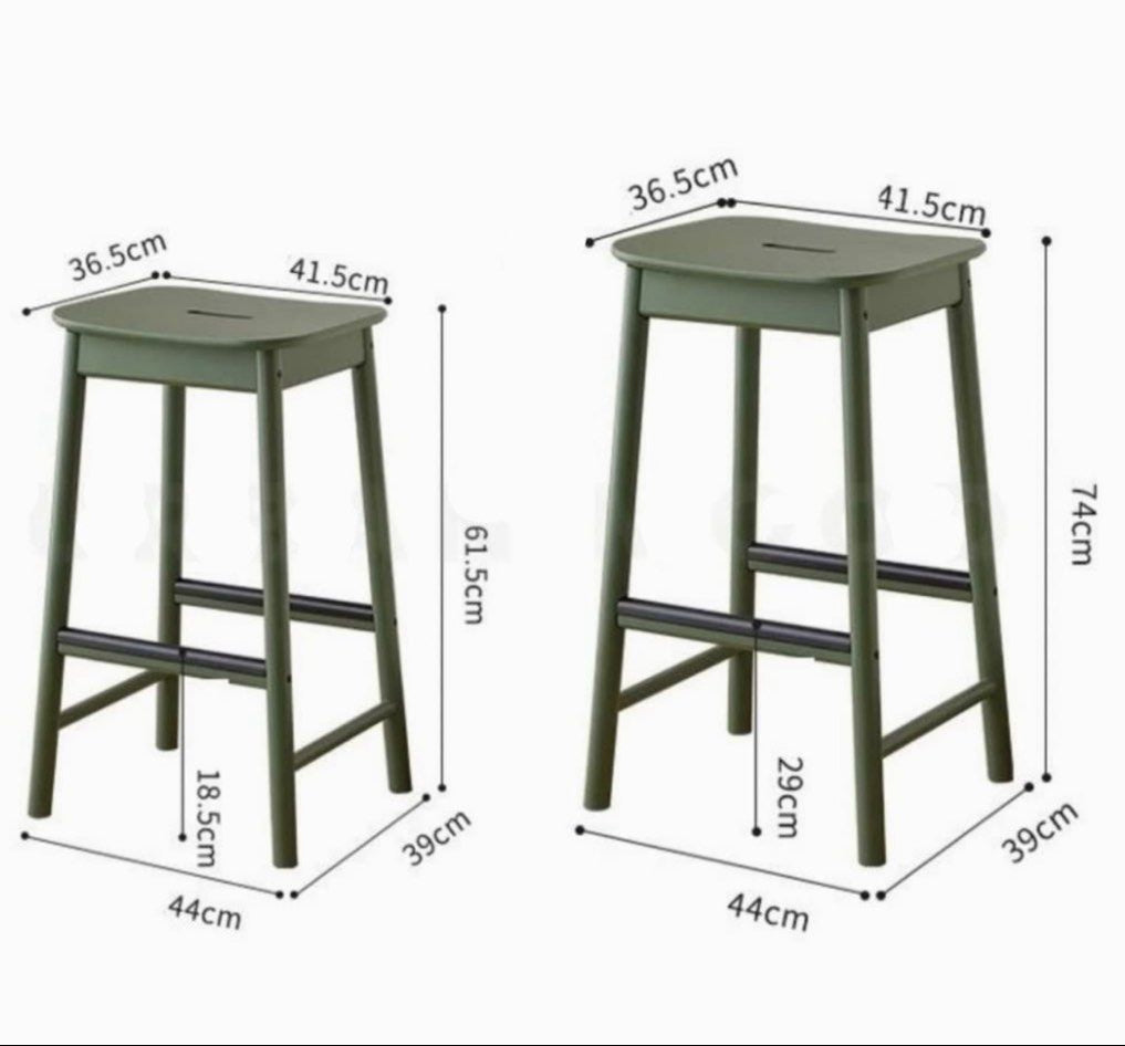 JETT Modern Solid Wood Bar Stool