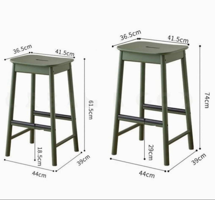 JETT Modern Solid Wood Bar Stool