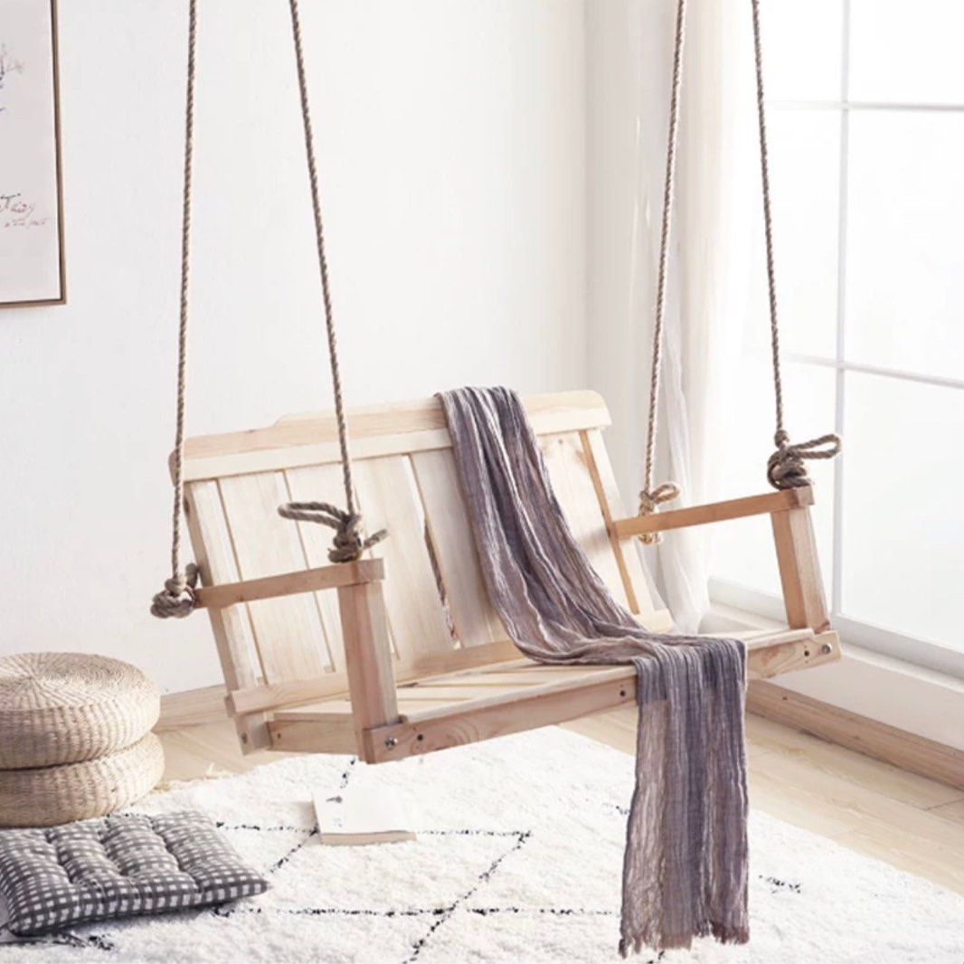 JONAH Japandi Solid Wood Swing Chair