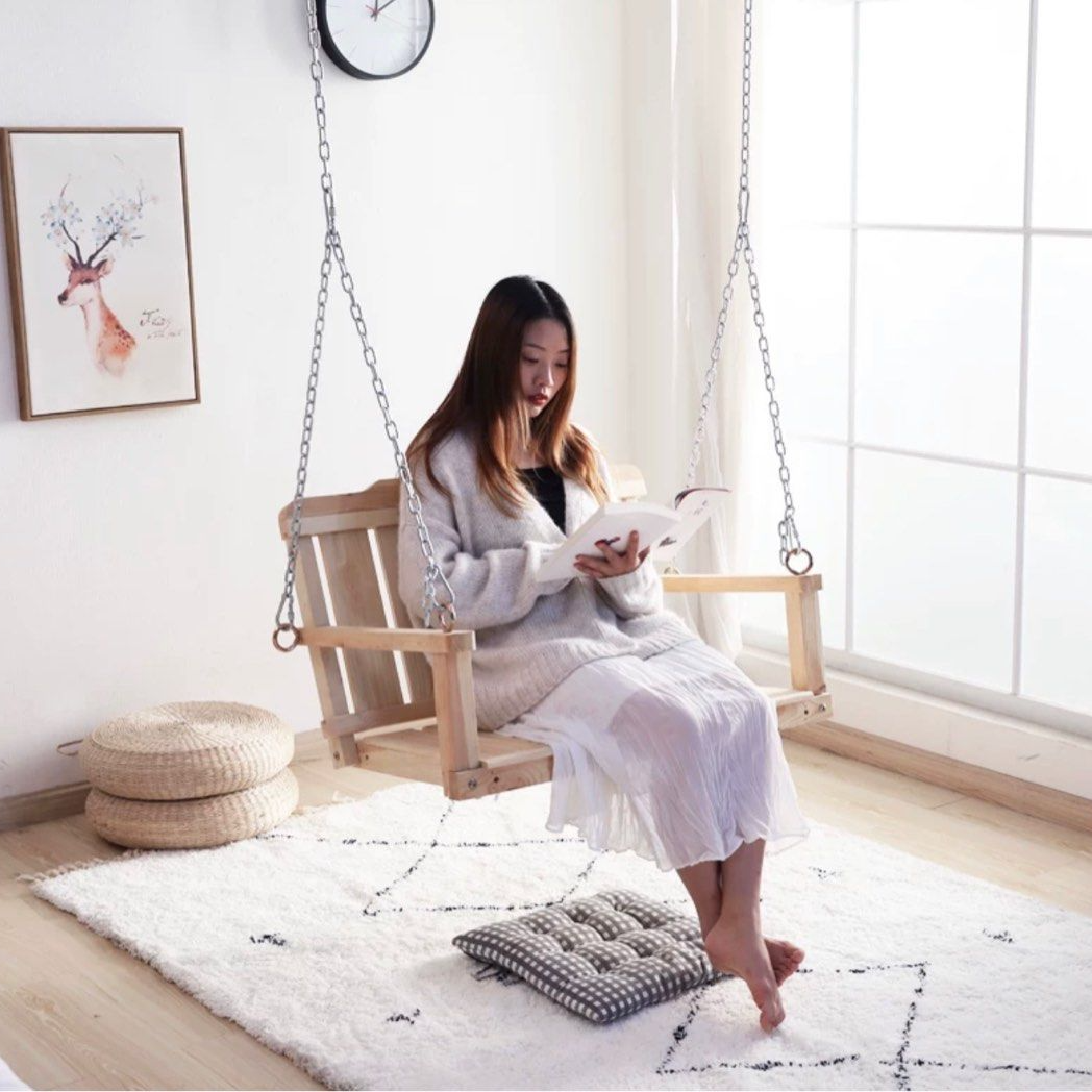 JONAH Japandi Solid Wood Swing Chair