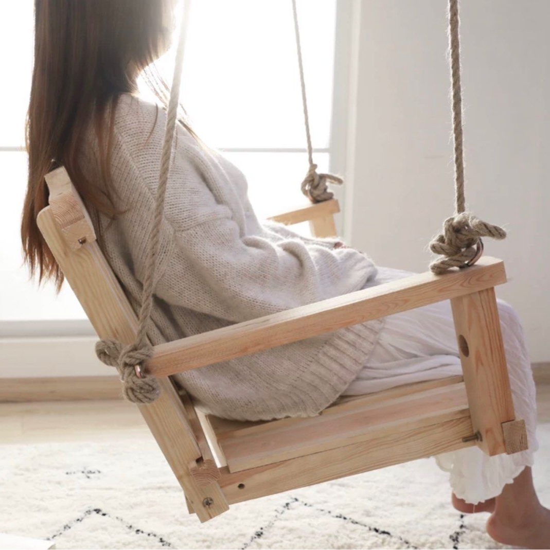 JONAH Japandi Solid Wood Swing Chair