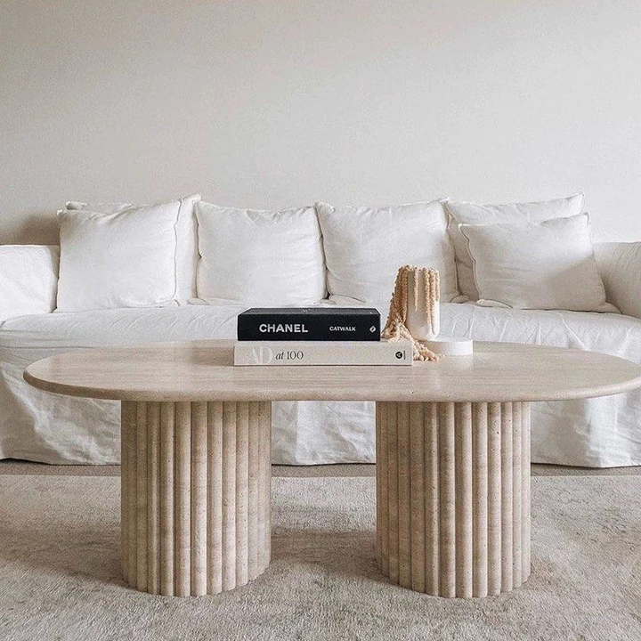 ARSHEL Modern Travertine Coffee Table