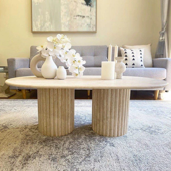 ARSHEL Modern Travertine Coffee Table