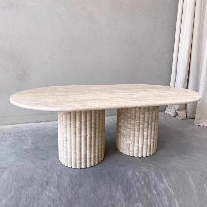 ARSHEL Modern Travertine Coffee Table