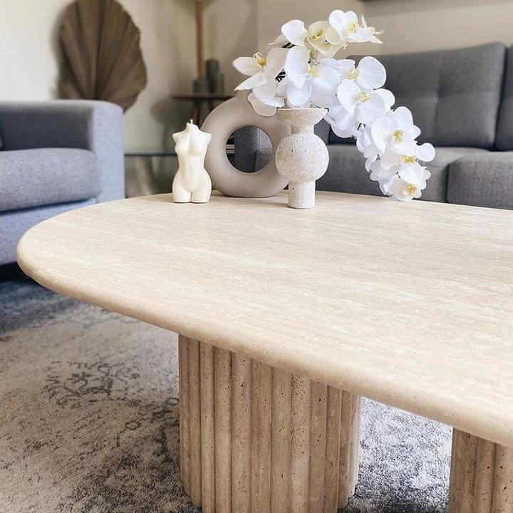 ARSHEL Modern Travertine Coffee Table