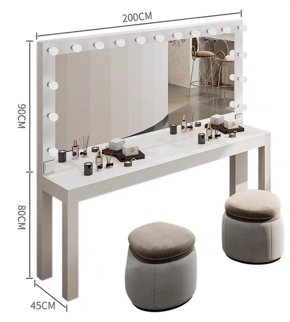 JUKI Hollywood Spotlight Vanity Table