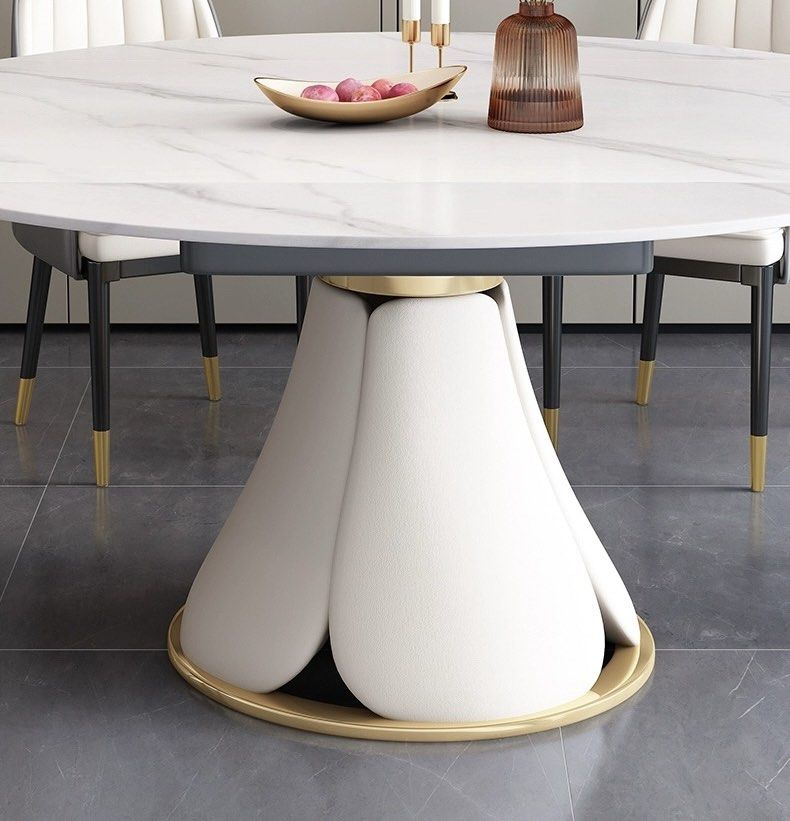 THEON Extendable Round Sintered Stone Dining Table