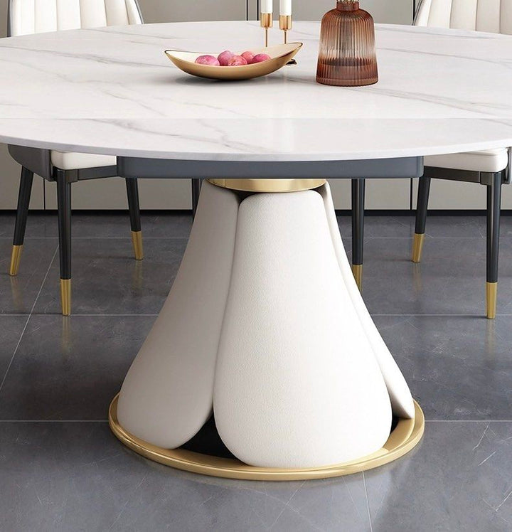 THEON Extendable Round Sintered Stone Dining Table