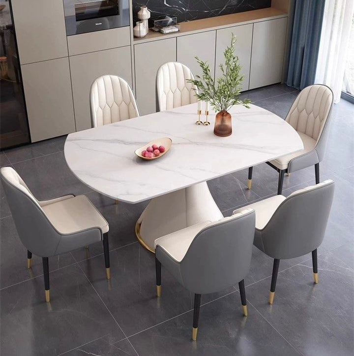 THEON Extendable Round Sintered Stone Dining Table