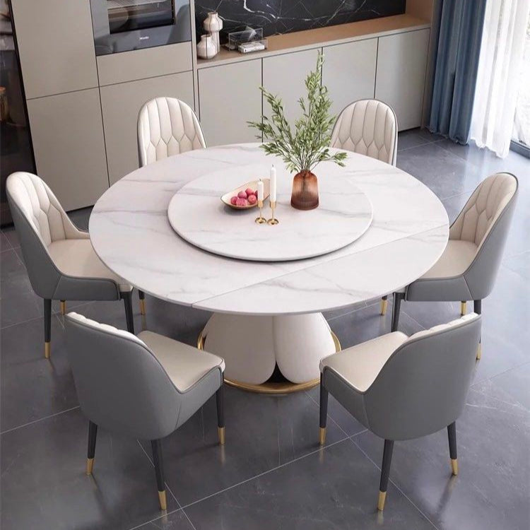 THEON Extendable Round Sintered Stone Dining Table