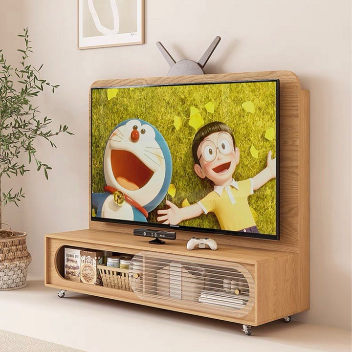 MERRIK Japandi Mobile TV Console