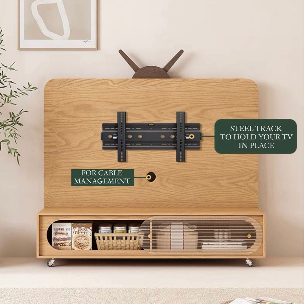 MERRIK Japandi Mobile TV Console