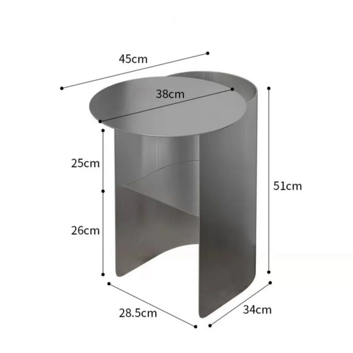 TARAZA Modern Stainless Steel Side Table