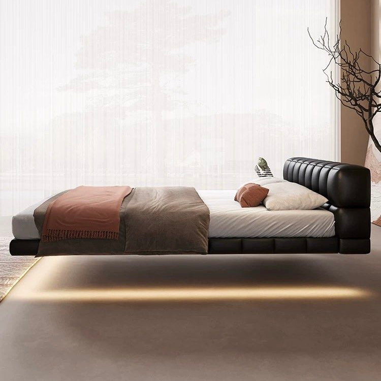 KALVAR Modern Leather Floating Bedframe