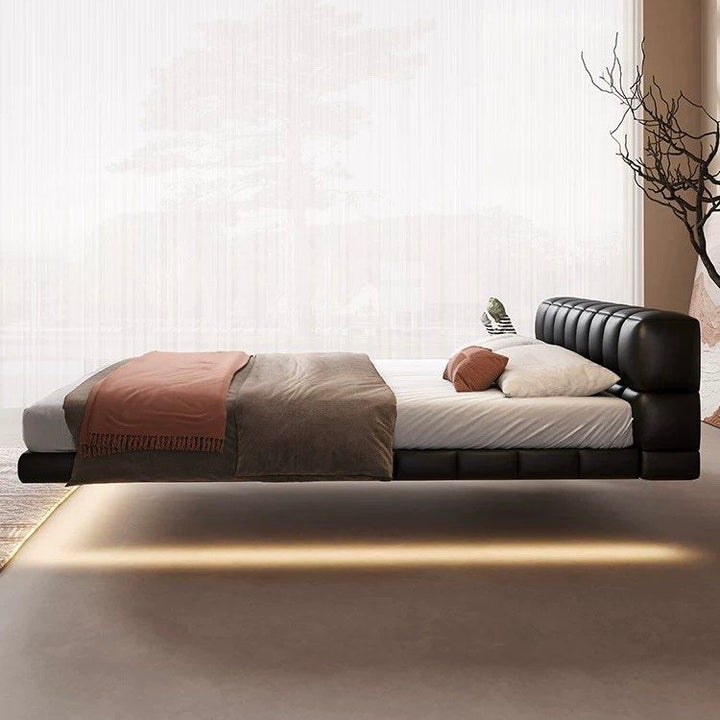 KALVAR Modern Leather Floating Bedframe