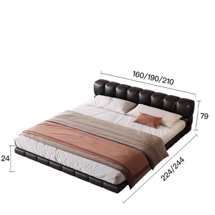 KALVAR Modern Leather Floating Bedframe