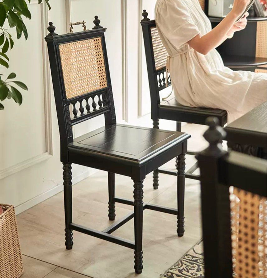 ETIENNE Mid-Century Rattan Dining Chair