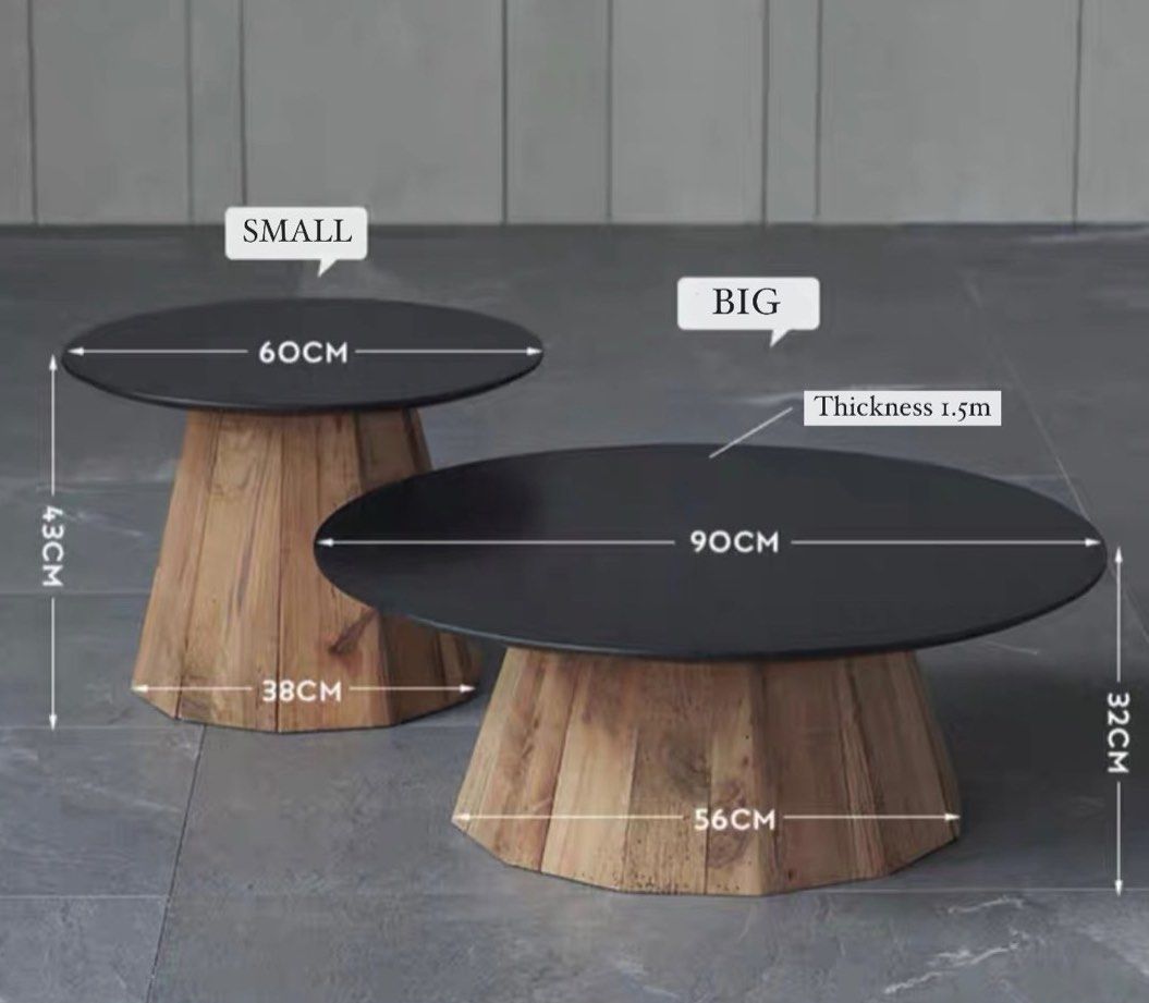 GUILLARD Rustic Solid Wood Coffee Tables