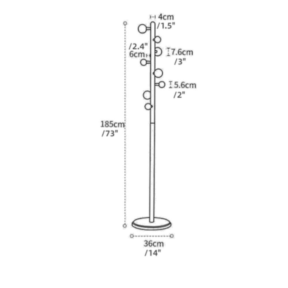 FINN Solid Wood Rivet Coat Rack