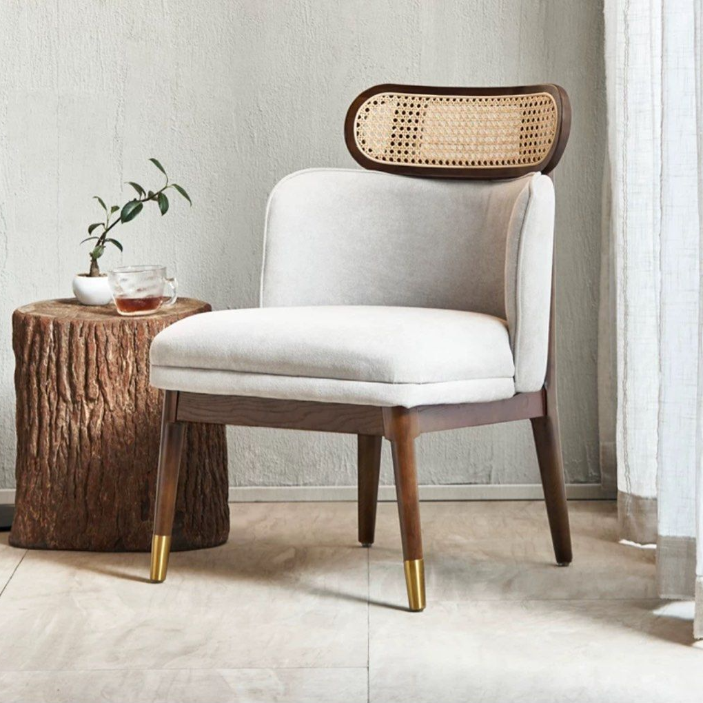 NICHOLAS Mid Century Rattan Lounge Chair