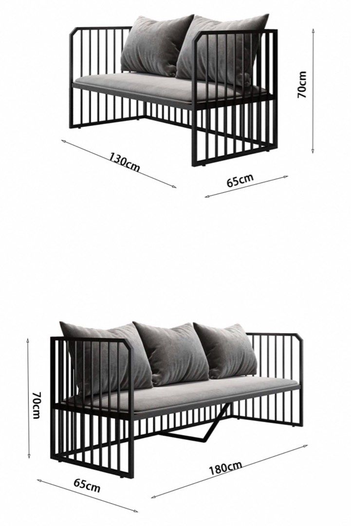KELRRI Industrial Metal Sofa